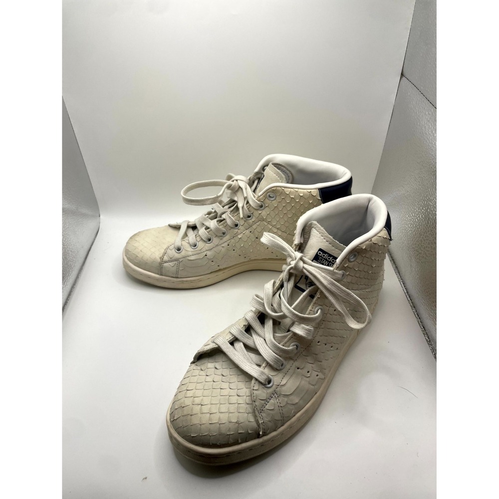 Adidas Stan Smith Mid Snakeskin BB4882 Womens 10 Sneakers White Athletic Shoes